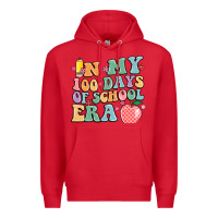Red in my 100 days of school era Premium Hoodie - MaliasSmallBusiness