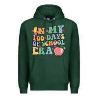 Sports Green in my 100 days of school era Premium Hoodie - MaliasSmallBusiness