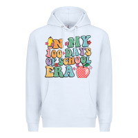 White in my 100 days of school era Premium Hoodie - MaliasSmallBusiness