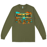 Army Green basketball grandma with leopard Long Sleeve Tee - Zillion Design Studio