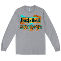 Heather Grey basketball grandma with leopard Long Sleeve Tee - Zillion Design Studio