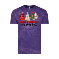 Cloud Purple merry christmas let s play ball baseball Vintage Tee - MaliasSmallBusiness