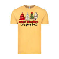 Vintage Mustard merry christmas let s play ball baseball Vintage Tee - MaliasSmallBusiness