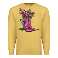 Antique Gold valentines day western boots and roses Premium Sweatshirt - AdoDesignShop