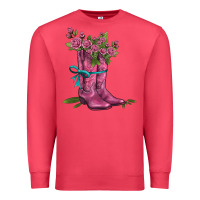 Cardinal valentines day western boots and roses Premium Sweatshirt - AdoDesignShop