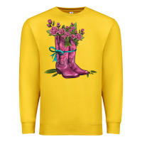 Lemon valentines day western boots and roses Premium Sweatshirt - AdoDesignShop