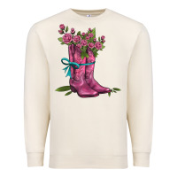 Sandshell valentines day western boots and roses Premium Sweatshirt - AdoDesignShop