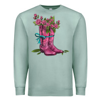 Seafoam valentines day western boots and roses Premium Sweatshirt - AdoDesignShop
