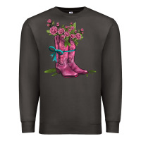 Smoke valentines day western boots and roses Premium Sweatshirt - AdoDesignShop