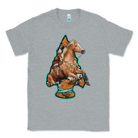Heather Grey arrowhead horse, Classic Tee - RanaPortraitStore