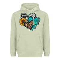 Turquoise Sunflower Hearts Heavyweight Hoodie | Teevron