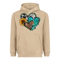 Mushroom turquoise sunflower hearts Heavyweight Hoodie - Jasminsmagicworld
