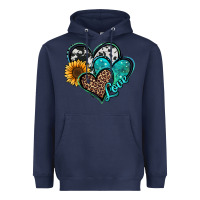 Navy turquoise sunflower hearts Heavyweight Hoodie - Jasminsmagicworld