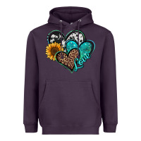 Plum turquoise sunflower hearts Heavyweight Hoodie - Jasminsmagicworld