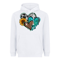 White turquoise sunflower hearts Heavyweight Hoodie - Jasminsmagicworld