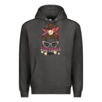 Charcoal Heather softball mom Premium Hoodie - MaliasSmallBusiness