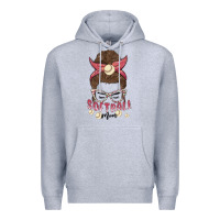 Heather Grey softball mom Premium Hoodie - MaliasSmallBusiness