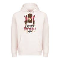 Pale Pink softball mom Premium Hoodie - MaliasSmallBusiness
