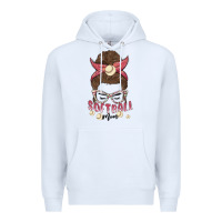 White softball mom Premium Hoodie - MaliasSmallBusiness