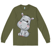 Army Green hippo Long Sleeve Tee - texasbilliewilder