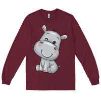 Burgundy hippo Long Sleeve Tee - texasbilliewilder