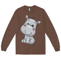 Chestnut hippo Long Sleeve Tee - texasbilliewilder