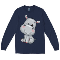 Navy hippo Long Sleeve Tee - texasbilliewilder