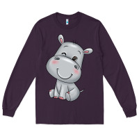 Plum hippo Long Sleeve Tee - texasbilliewilder