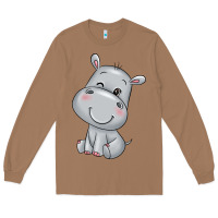 Toasted Coconut hippo Long Sleeve Tee - texasbilliewilder