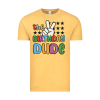 Vintage Mustard the birthday dude Vintage Tee - MaliasSmallBusiness