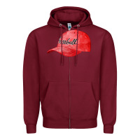 Burgundy blue baseball cap fa element Zipper Hoodie - FaDigitalArtStudio