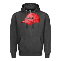 Charcoal Heather blue baseball cap fa element Zipper Hoodie - FaDigitalArtStudio