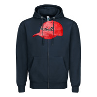 Navy blue baseball cap fa element Zipper Hoodie - FaDigitalArtStudio
