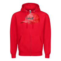 Red blue baseball cap fa element Zipper Hoodie - FaDigitalArtStudio