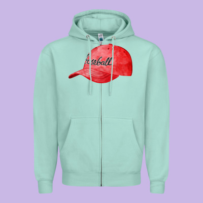 Blue Baseball Cap Fa Element Zipper Hoodie Designed By Fadigitalartstudio