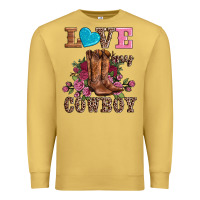 Antique Gold valentines day love my cowboy Premium Sweatshirt - AdoDesignShop