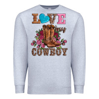 Heather Grey valentines day love my cowboy Premium Sweatshirt - AdoDesignShop