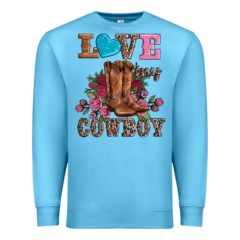 Valentines Day Love My Cowboy Premium Sweatshirt by AdoDesignShop | Teevron