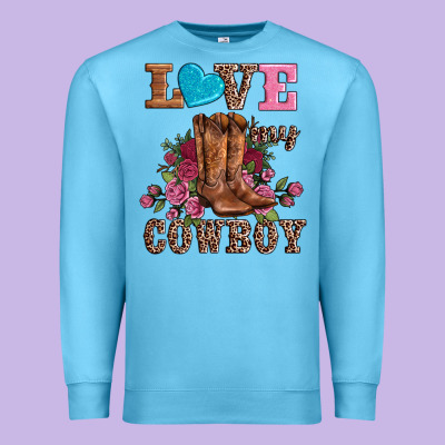 Valentines Day Love My Cowboy Premium Sweatshirt Designed By Adodesignshop