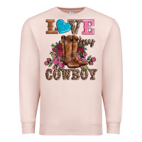 Pale Pink valentines day love my cowboy Premium Sweatshirt - AdoDesignShop