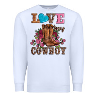 White valentines day love my cowboy Premium Sweatshirt - AdoDesignShop