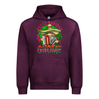 Mauve Wine Feliz Navidad gnome Urban Hoodie - NancyCooperArtShop