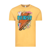 Vintage Mustard nurse lightning bolt Vintage Tee - MaliasSmallBusiness