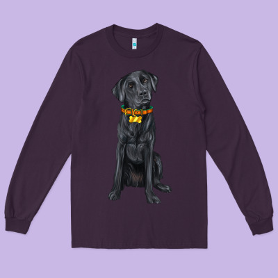 Labrador Retriever With Overflow Long Sleeve Tee Designed By Texasbilliewilder