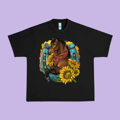 Urban Heavy Tee western horse with horseshoe