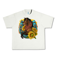 Pistachio western horse with horseshoe Urban Heavy Tee - texasbilliewilder