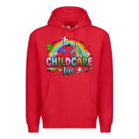Red childcare life Premium Hoodie - MaliasSmallBusiness