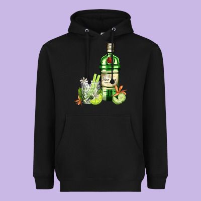 Gin Tonic Bottle And Cocktail Heavyweight Hoodie Designed By Adodesignshop