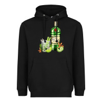 Black gin tonic bottle and cocktail Heavyweight Hoodie - AdoDesignShop