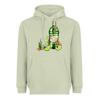 Matcha gin tonic bottle and cocktail Heavyweight Hoodie - AdoDesignShop